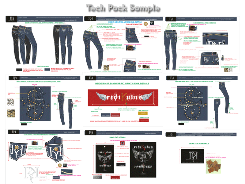 apparel tech pack design components