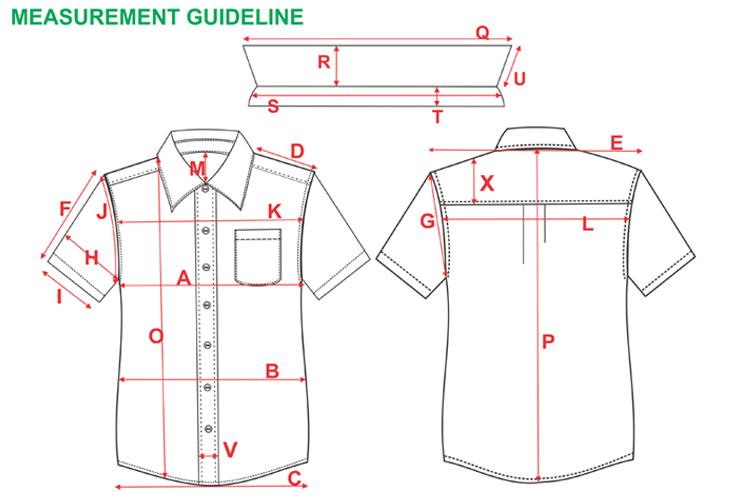 measurement spec sheet graphical measurement guildline